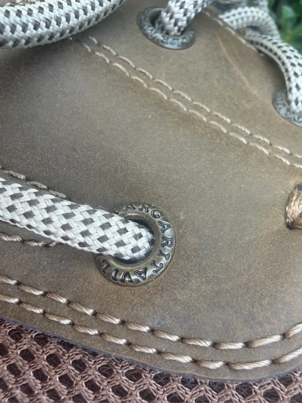 Margaritaville Anchor Lace Boat Shoe Leather Brown Mens Sz 9.5 US